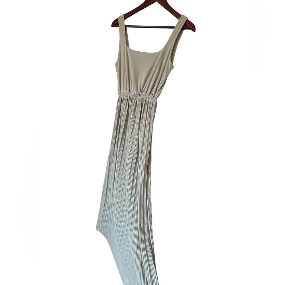 New Oak+Fort women's pleaded sleeveless midi summer dress light green size S - Picture 4 of 9